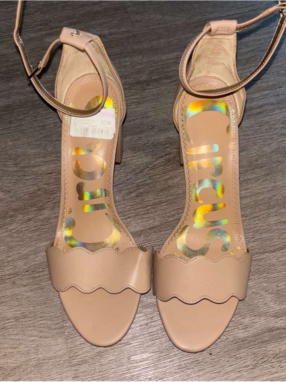 Circus by Sam Edelman Scalloped Strap Ankle-Heel in Blush Nude